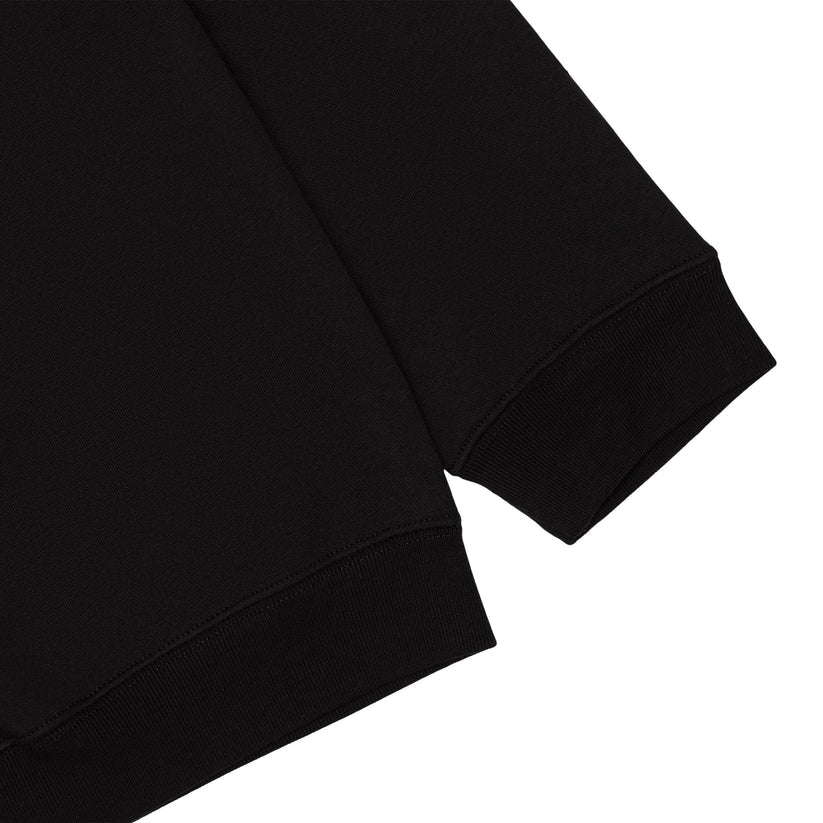 Branded Zip-Up Hoodie - Black