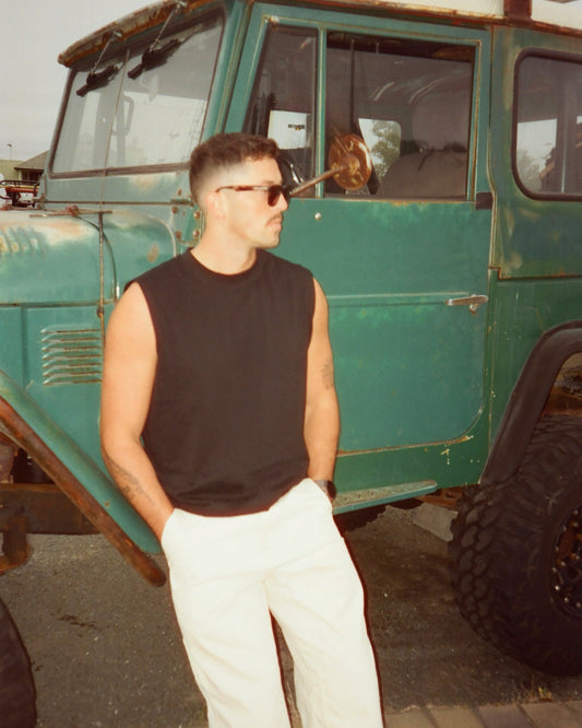 Kelly Cropped Tank - Black