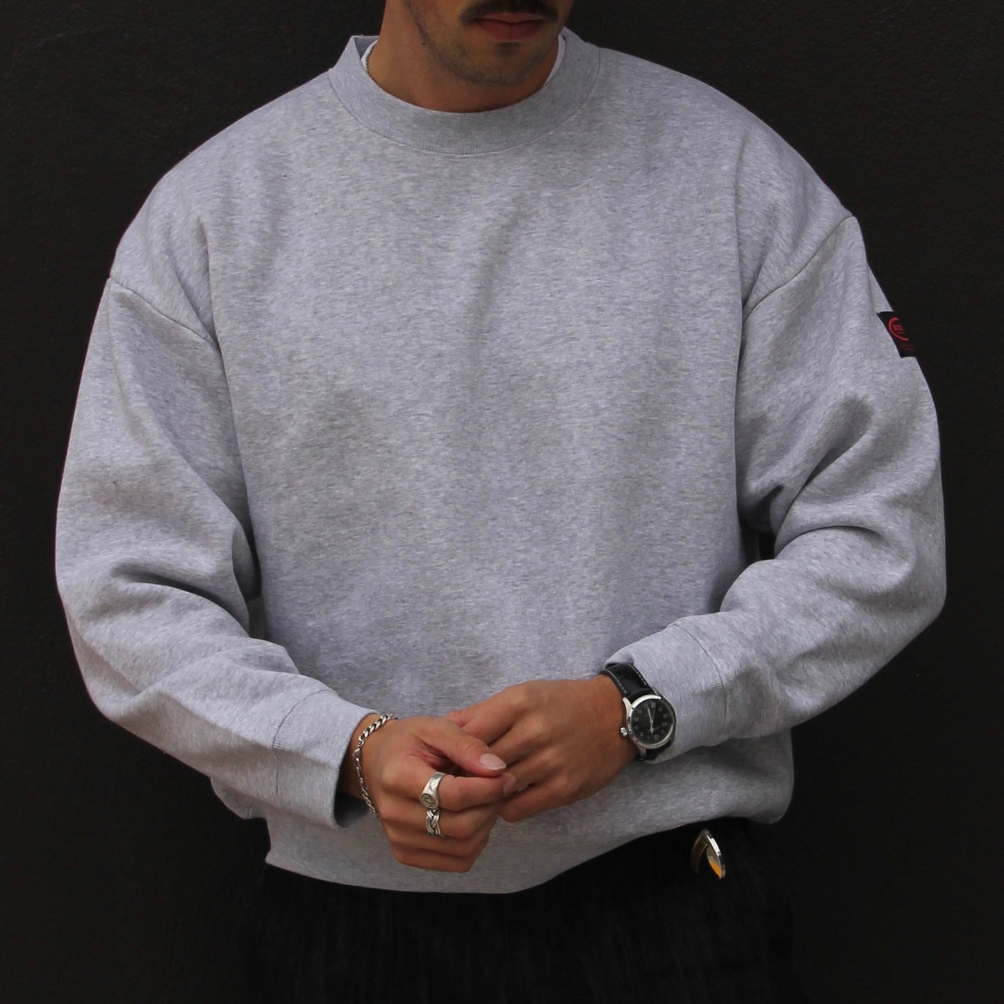 Branded Crewneck - Heather Grey
