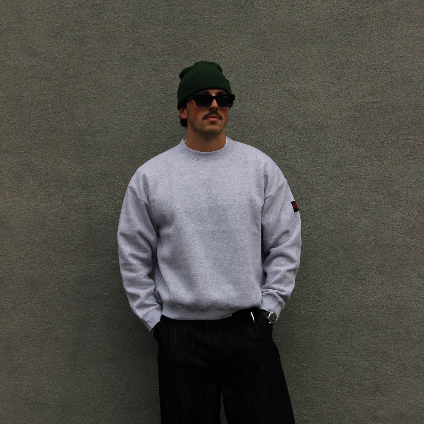 Branded Crewneck - Heather Grey